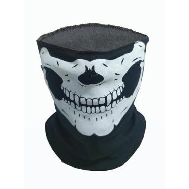 Imagem de 2 Bandana Touca Preta Estampa Caveira Capacete Paintball lenço Moto - 