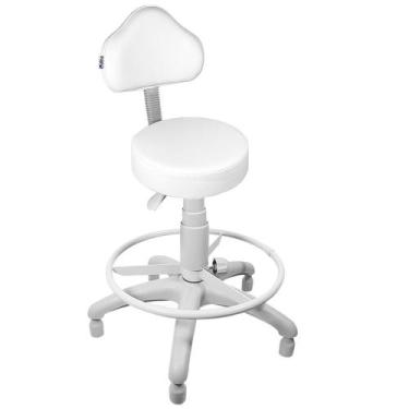Imagem de Cadeira Mocho Branco Base Cinza Caixa Com Aro Com Sapata - ULTRA Móvei
