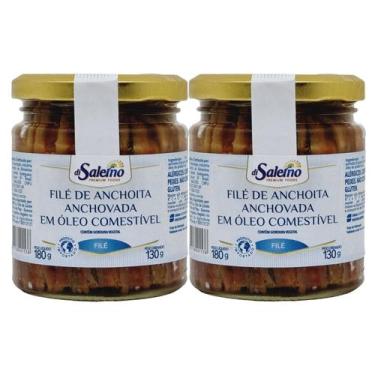 Imagem de  Pack c/ 2 Files de Anchova  Argentino Di Salerno vidro 180g