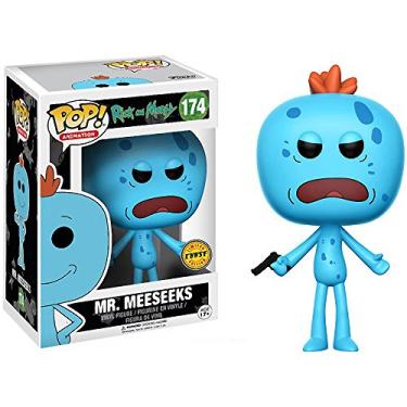 Imagem de Funko Mr. Meeseeks (Chase Edition): Rick & Morty x POP! Animation Vinyl Figure & 1 POP! Compatible PET Plastic Graphical Protector Bundle [#174 / 12441 - B]
