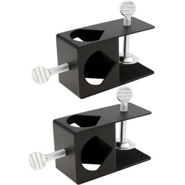 Imagem de RTNLIT Suporte de grampo de tocha de deck para postes de montagem ao ar livre na varanda/trilho/mesa/cerca, preto (conjunto de 2)