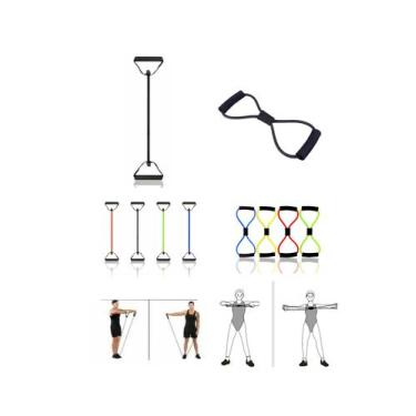 Imagem de KIT 2 em 1 ELASTICOS PARA EXERCITAR EM QUALQUER LUGAR FUNCIONAL ACADEM