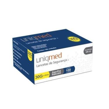 Imagem de Lancetas de Segurança 30G x 1.5mm c/ 100 Uniqmed