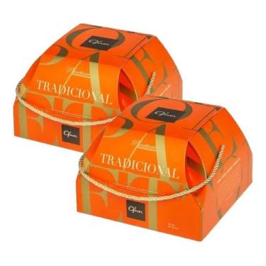 Imagem de 2x Panettone Tradicional Com Frutas E Uva Passa Ofner 1kg