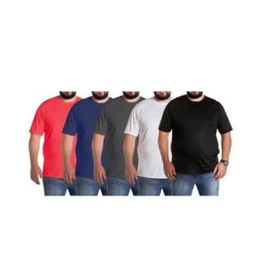 Imagem de Kit 5 PLUS SIZE Camisa Blusa Camiseta Masculina Não Amassa Premium. G1