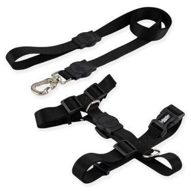 Imagem de Mood Pet Coleira Peitoral Para Cachorro Cães Modelo H Tradicional Tamanho Porte Grande Médio Pequeno (M, Black)