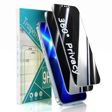 Imagem de Slanku [Pacote com 2 protetores de tela de privacidade para iPhone 13 Pro Max/14 Plus, [4 vias 360°] antiespião, cobertura total, vidro temperado privado, zero bolhas, compatível com capa