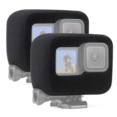 Imagem de Pacote com 2 capas Windslayer para GoPro Hero 13/12/11/10/9 preta, capa com moldura de espuma para acessórios de redução de ruído de vídeo