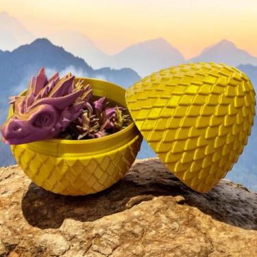 Imagem de Kit Dragão Articulado + Ovo De Dragão Exclusivo E Decorativo - FLEX3D,