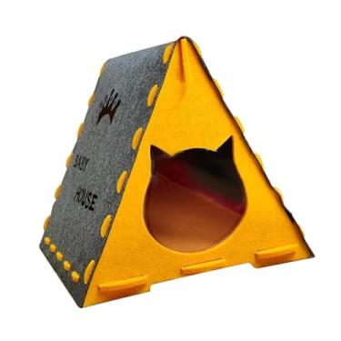 Imagem de IEUDNS Condomínio de cama de gato de gato de feltro confortável (fácil de) de gato de gato interno suprimentos de gato destacável sem derrapagem cama de, Cinza