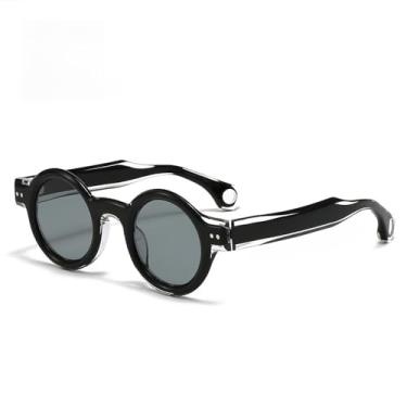 Imagem de Óculos de sol de acetato para homens e mulheres Steam Punk Retro Redondo Moda Cor Outdoor Viagem Dirigir UV400, C2