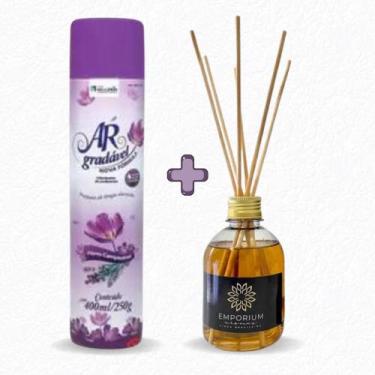 Imagem de Kit Odorizador Spray de Ambiente Tipo Bom Ar 400ml + Aromatizador Sens