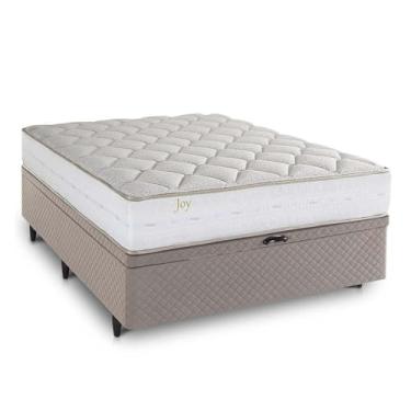 Imagem de Cama Baú Casal Herval Joy, Espuma de Alto Suporte, 74x138x188 cm