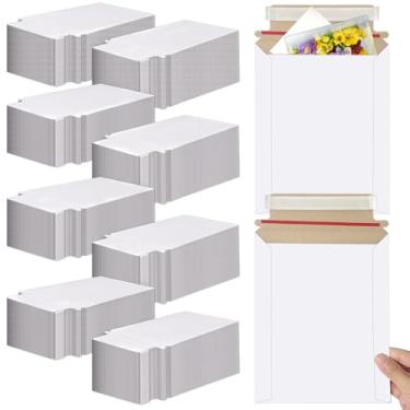 Imagem de SENONAPO 220 peças de envelopes rígidos de 17 x 23 cm, selo autoadesivo de 250 g/m², envelopes de papelão, envelopes de fotografia brancos para envio de documentos, CD, vale-presente