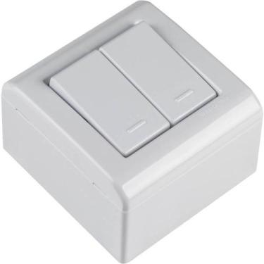 Imagem de Caixa de Sobrepor com 2 Interruptores simples de 10 Ampères e 250 Volt