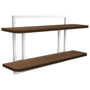 Imagem de Prateleira Decorativa 60x15 Sala Escritório Quarto Zafra - branco/villandry