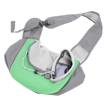 Imagem de Puppy de Cachorro de Cachorro Pequeno Bolsa Bolsa Transporte, Tira Ajustável Portador Esteira Estimação Respirável Verde para Caminhada (L (330 x 184mm / 12,99 x 7,24in))