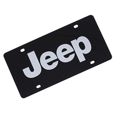 Imagem de Placa de licença Jeep – Preto com texto em prata 3D