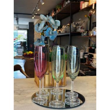 Imagem de Conjunto 6 taças cristal champanhe cores diversas 220ml Bohemia
