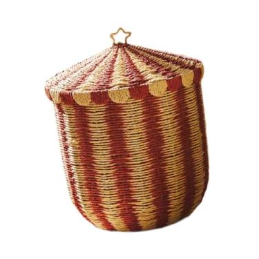 Imagem de WeiLaiKeQi Cesto de armazenamento de tecido Cesto de roupa suja Cesto de roupas versátil Organizador de brinquedos Organizador de artigos diversos para banheiro, 32cmx37cm