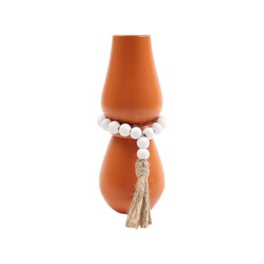 Imagem de Castiçal em madeira A15cm terracota L Hermitage - Full Fit