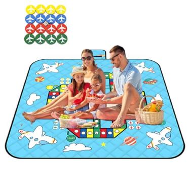 Imagem de Tapete De Jogo Ao Ar Livre Para Bebé | Manta de Piquenique para Xadrez Impermeável | Portátil Dobrável 3 Camadas Jogo De Tabuleiro Familiar Tapete De Rastejo Infantil Para Campismo Piquenique Praia