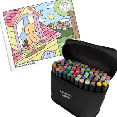 Imagem de Kit Livro Bobbie Goods Do Dia Para A Noite + Canetinha Touch, 80 Cores