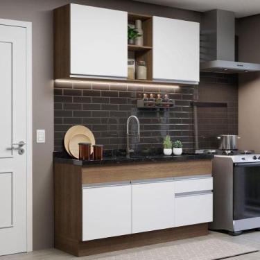 Imagem de Cozinha Compacta 150002 Com Armário E Balcão Rustic/branco - MADESA