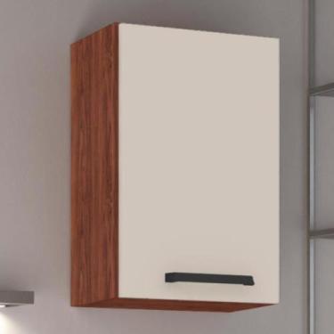 Imagem de Armário 1 porta 400 Ametista Nogueira Off White - Kits Paraná