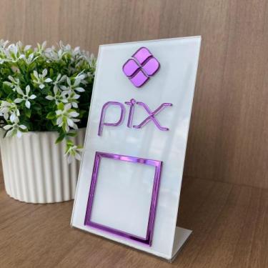 Imagem de Placa QR Code PIX Personalizada em Acrílico Luxo  Ideal para Balcão e 