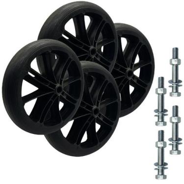 Imagem de Rodinhas Aro 6 Preta Para Cadeira De Banho e Rodas 4 UNIDADES Pronta E