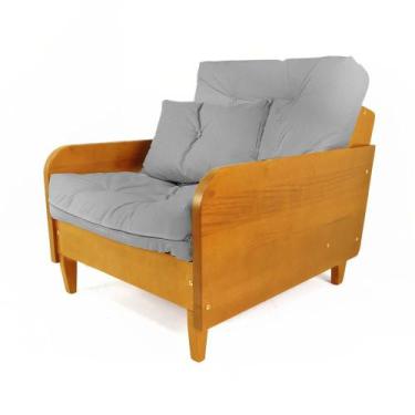 Imagem de Poltrona Paris Madeira Nobre Natural - R9 Design Futon