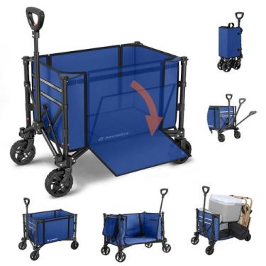 Imagem de Carrinho de vagão dobrável Raynesys 100 kg de capacidade 120 L Indigo