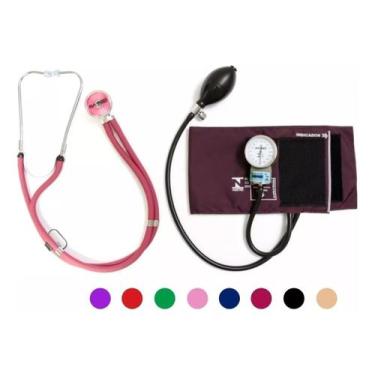 Imagem de Kit Esfigmomanômetro + Estetoscópio Rappaport Pamed Vinho