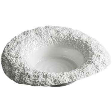 Imagem de Cabilock Prato de servir massa de cerâmica, padrão rochoso, para sopa, salada, macarrão, e mais, pode ir à lava-louças e ao micro-ondas para uso doméstico e entretenimento