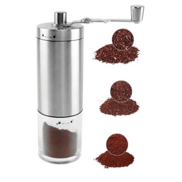 Imagem de Moedor de Café Grãos Manual Portátil Moedor Manual 7 Níveis de Moagem Ajustáveis Com Escova Inclusa Para Frescor Garantido