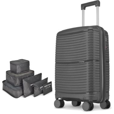 Imagem de Mala de Viagem Bahamas em Polipropileno, com Conjunto de 6 Organizadores de Bagagem (Mala Bordo Cinza)