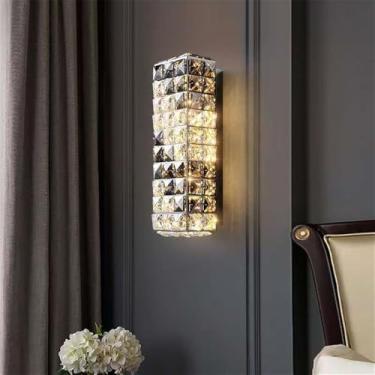 Imagem de Lâmpada De Parede LED Moderna De Cristal Luxo - Decoração De Arte Fashion Para Sala De Estar, Quarto, Villa, Hotel, Escadaria E Corredor (Estilo 37 D12H35CM)