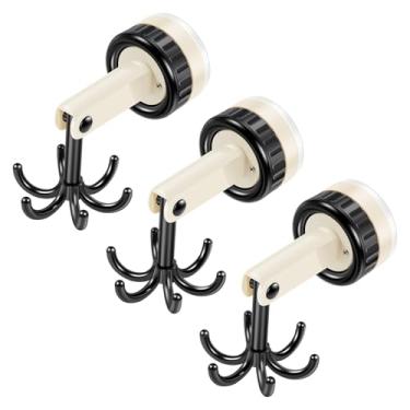 Imagem de kaimenhong 3 ganchos dobráveis rotativos de 360 graus, gancho de sucção múltipla com ventosa, suporte giratório de utensílios de cozinha, gancho multiuso para pendurar utensílios, para casa de banho e