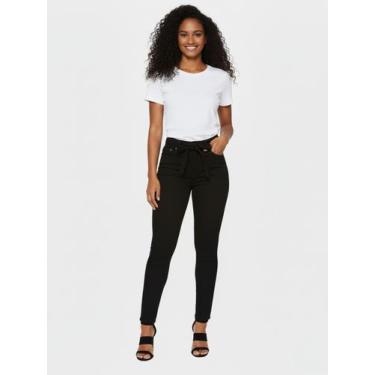 Imagem de Calça Feminina Skinny Jeans Preto com Cinto Levanta Bumbum - Pthirillo