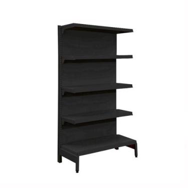 Imagem de Gôndola Prateleira Preta 5 Níveis 40x30 New Plus 1,70 Parede Inicial p