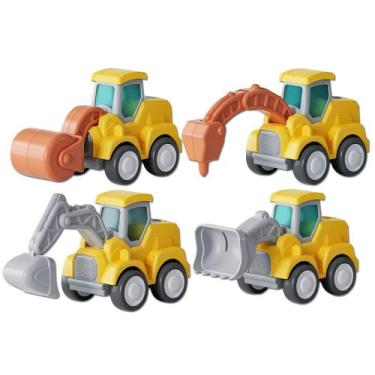Imagem de Conjunto de veículos de brinquedo D-KINGCHY, pacote com 4 caminhões de