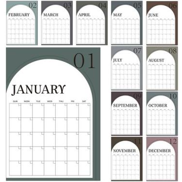 Imagem de Calendário de parede Fullhawl 2025-2026 sem data 30x42cm com 12 meses