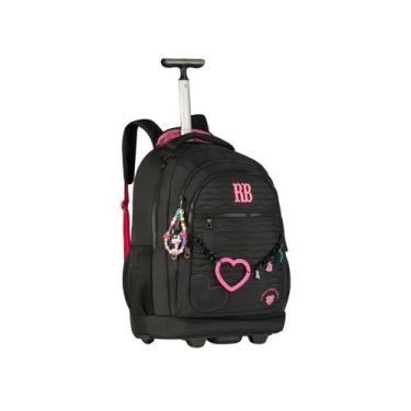 Imagem de Mochila Rebecca Bonbon Rodinhas Juvenil Escolar Mala Preto