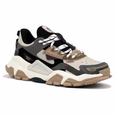 Imagem de Tênis Skate Trek Efeito Refletivo Original Urbano Casual Qix, Bege, Gr