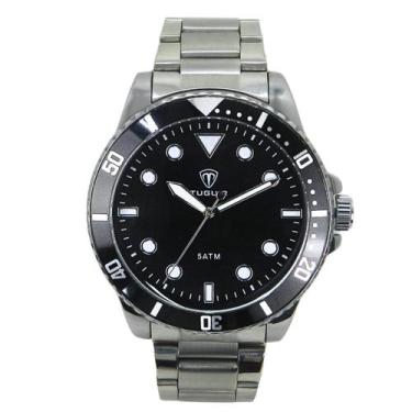 Imagem de Relógio Masculino Tuguir Analógico TG157 - Prata e Preto - TUGUIR IND