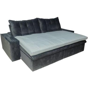 Imagem de Pillow Top para Sofá Home&Cia 10cm 1200g/m² 180x90cm Cinza