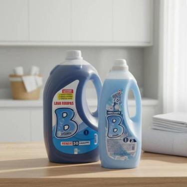 Imagem de Kit Lava Roupa 5l AZUL BARBAREX , Amaciante 2l Barbarex