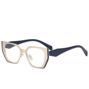 Imagem de Óculos de sol olho de gato femininos de luxo populares, retrô, armação grande, masculino, proteção solar para viagens ao ar livre, UV400 (dourado transparente)