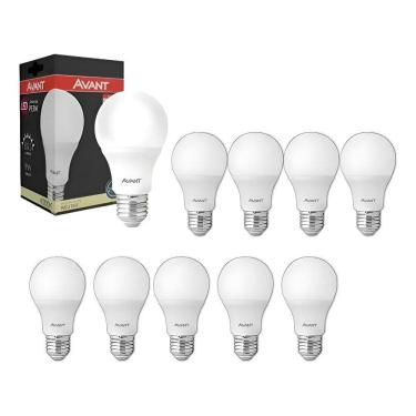 Imagem de Kit 10 Lâmpada Led 9W Bulbo E27 4000K Branco Neutro Luz Bran